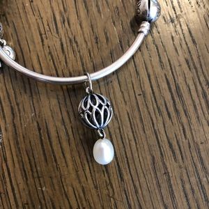 Pandora dangle pearl and silver dangle charm